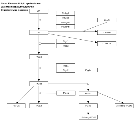 Eicosanoid lipid synthesis map